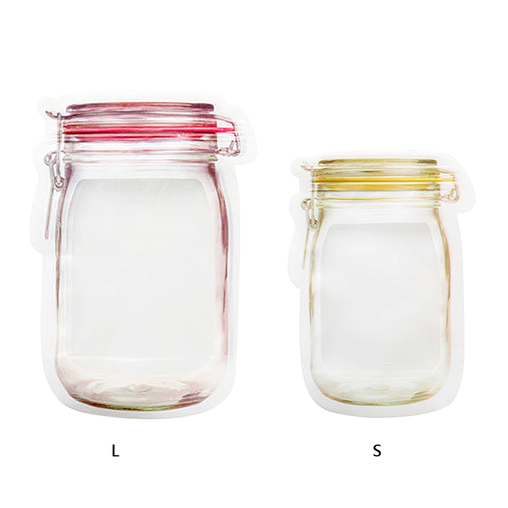 【YKN】3/4PCS  Mason Jar Pattern Food Saver Storage Bags Set kitchen organizer Food storage Bags