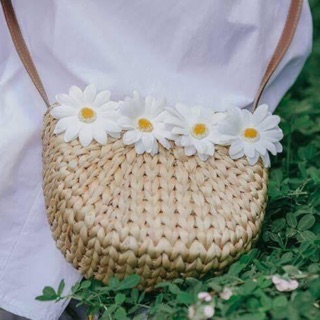 Túi cói hoa cúc họa mi chân thành -đáng yêu