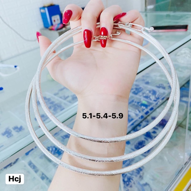 Kiềng bạc ta trạm rồng 6 chỉ