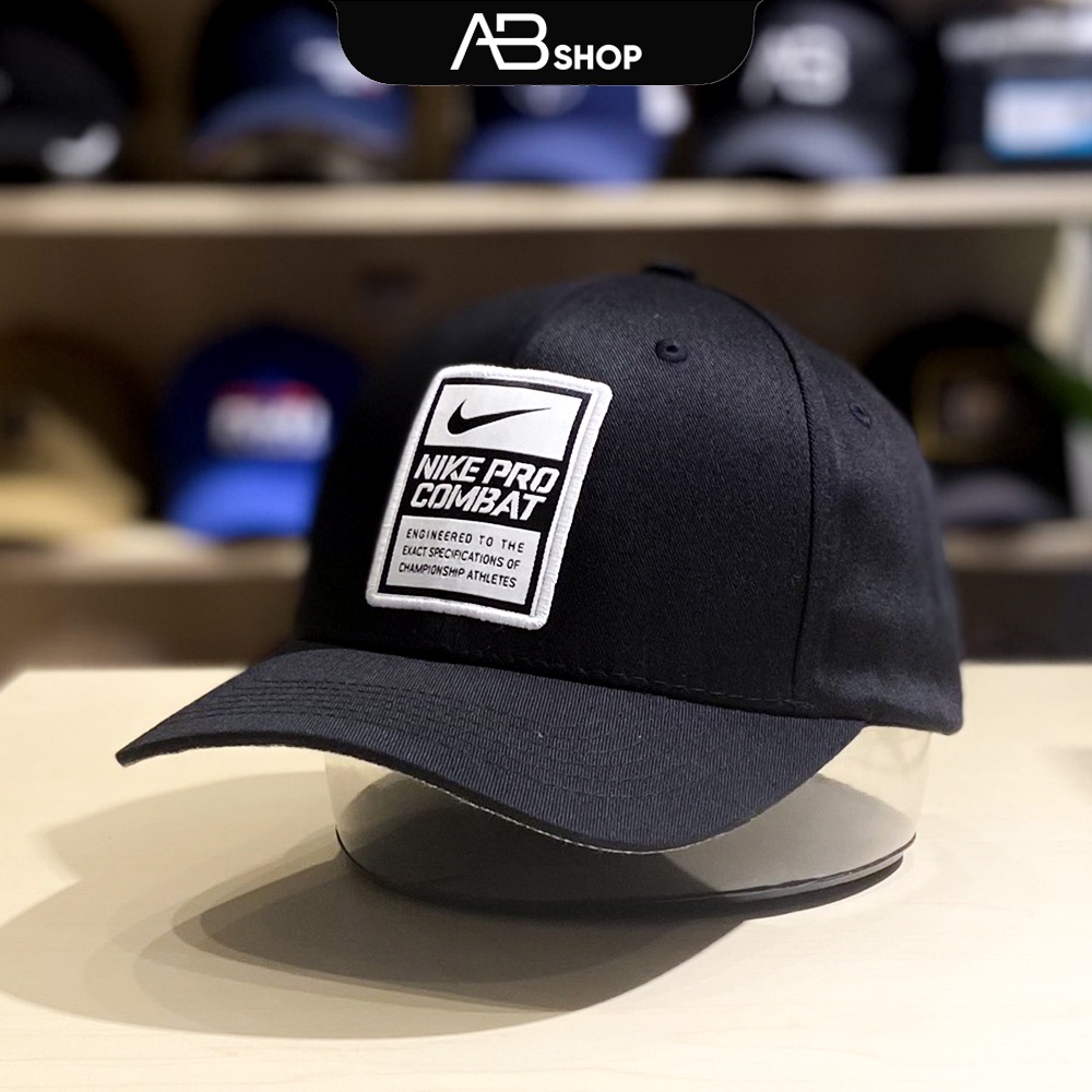 Mũ Lưỡi Trai Nike Pro Trắng và Đen Logo In Nổi