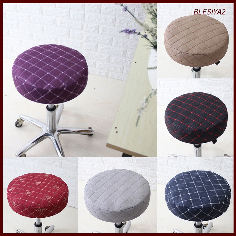 [BLESIYA2]15-16'' 40cm PU Round Bar Stool Cover Chair Cushion Pad Sleeve Cover Purple