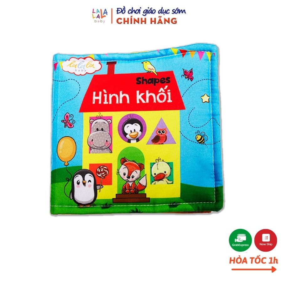 Sách vải Lalala baby, kích thích đa giác quan chủ đề Hình khối, kích thước 15x15cm 12 trang