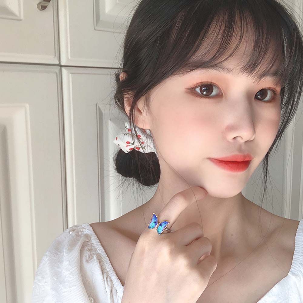 Nhẫn hình bướm màu gradient phong cách Hàn Quốc thời trang cho nữ