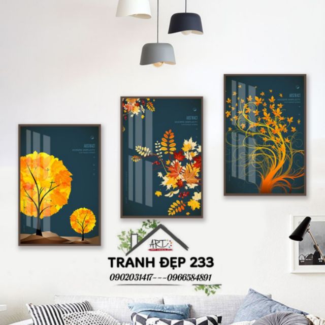 Bộ Tranh Canvas hoa lá mùa thu