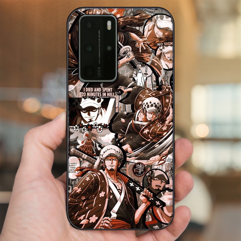 Ốp lưng Huawei P40 Pro viền đen in hình Law One Piece