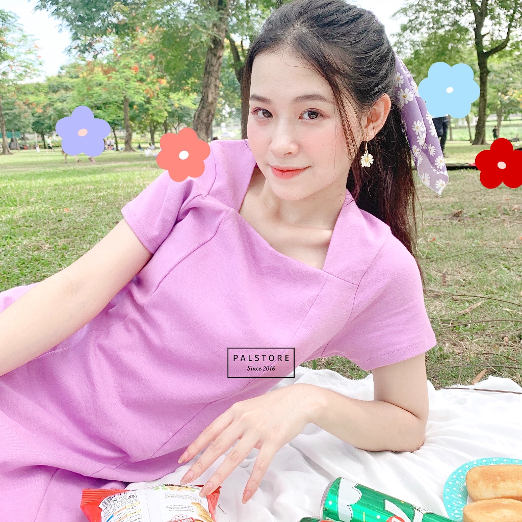 [Mã FAMAYWA2 giảm 10K đơn 50K] đầm thun xẻ vạt cổ tam giác - hàng thiết kế | BigBuy360 - bigbuy360.vn