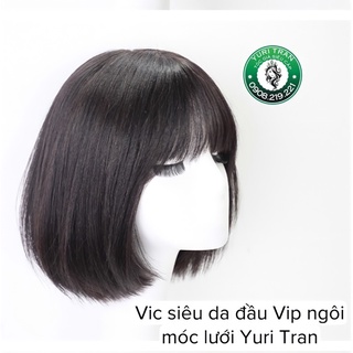 SIÊU DA ĐẦU LƯỚI VIP- Dáng tóc vic mái thưa đen tự nhiên form đẹp [ ảnh thật] tơ siêu cấp chịu max nhiệt , tặng kèm lưới