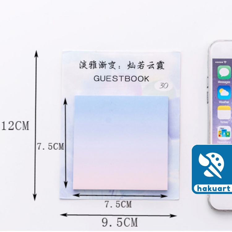 Giấy Ghi Chú Hình Vuông GUESTBOOK Màu Gradient - Họa Cụ Hakuart