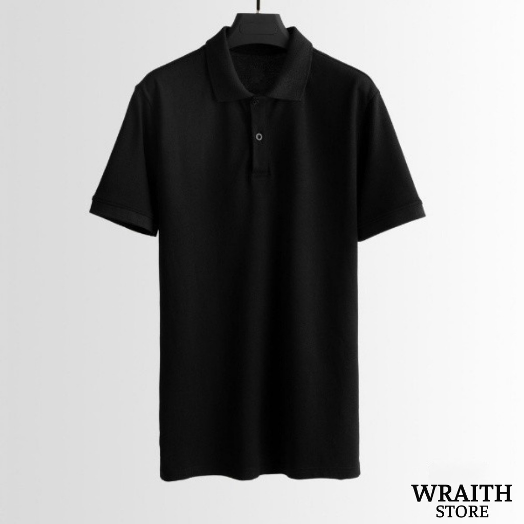 Áo Polo Trơn Trắng Đen Wraith Cá Sấu 4 Chiều Thoáng Mát Cao Cấp Unisex.