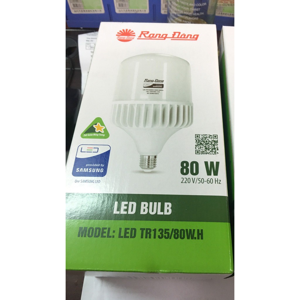 Bóng đèn trụ nhôm đúc 80W Rạng Đông - TR135NĐ1/80W.H - Á/S trắng