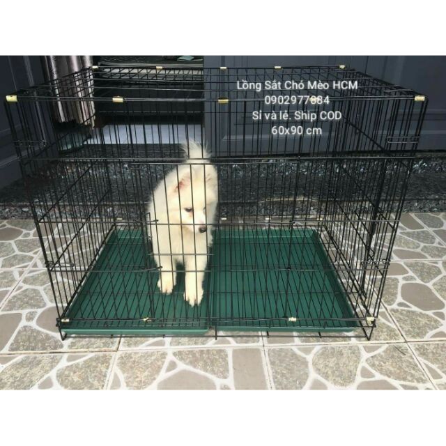 Chuồng Sắt Tĩnh Điện Size 58x86 cao 67 Chó Dưới 25Kg - Chuồng Sắt Xếp Gọn Kèm Mâm Hứng