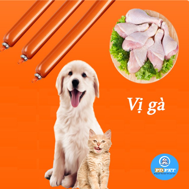 Xúc xích cho thú cưng chó mèo hamster dinh dưỡng giá siêu rẻ ăn liền cây 15g