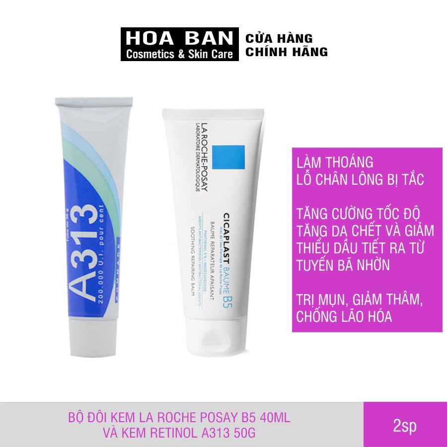 Bộ đôi kem Laroche Posay B5 40ml và kem Retinol A313 50g