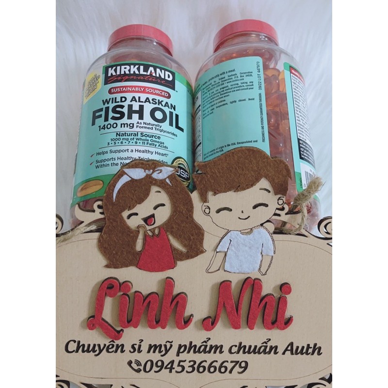 Viên uống sáng mắt fishoil nắp đỏ Kirkland