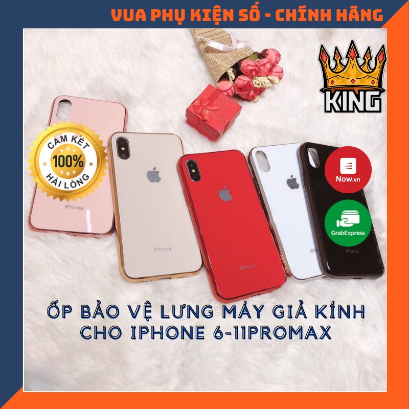 Ốp lưng iPhone Giả Kính viền si ( ốp cứng)