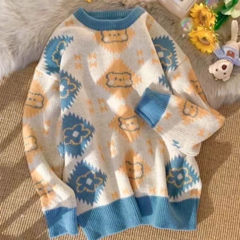 Áo Sweater Dáng Rộng Thời Trang Thu Đông Xinh Xắn