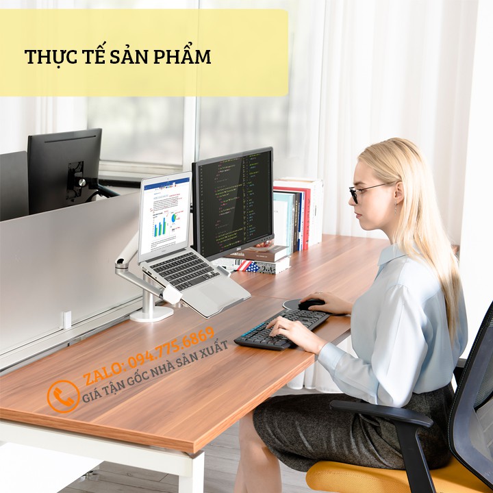 Giá Treo Màn Hình OL-3L 15 - 32 Inch Kèm Kệ Đỡ Laptop - Macbook - Ipad 11 - 17.2 Inch - Hợp Kim Nhôm Cao Cấp