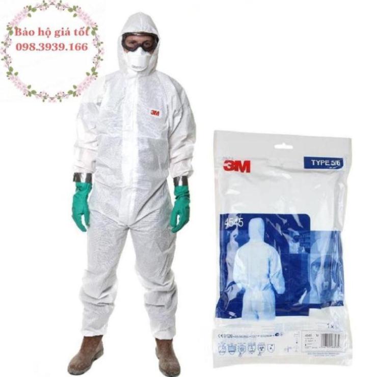Bộ Quần Áo Bảo Hộ 3M 4545 Cấp Độ 5/6 Phòng Chống Hóa Chất Hiệu Quả