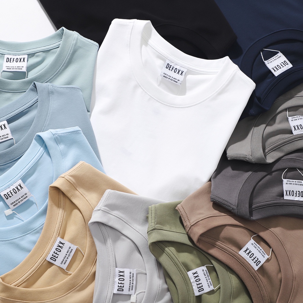 Áo phông nam , áo thun nam cổ tròn trơn DEFOXX 12 màu trend cotton 4 chiều - ATDF1
