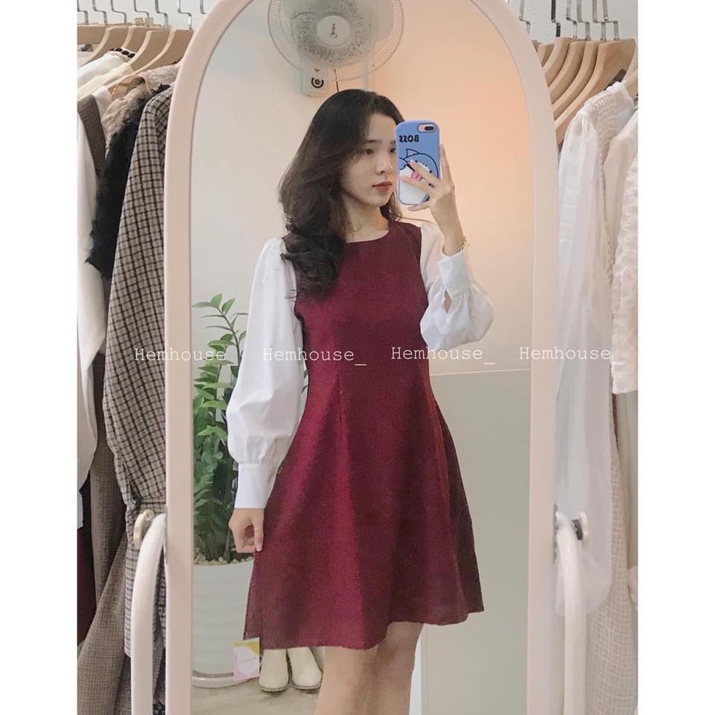 [Mã SKAMSALEP6 giảm 10% tối đa 100K đơn 150K] ĐẦM ĐỎ TAY TRẮNG | BigBuy360 - bigbuy360.vn