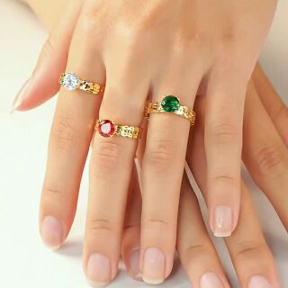 Nhẫn kim tiền đính đá mạ vàng 18k-NM29