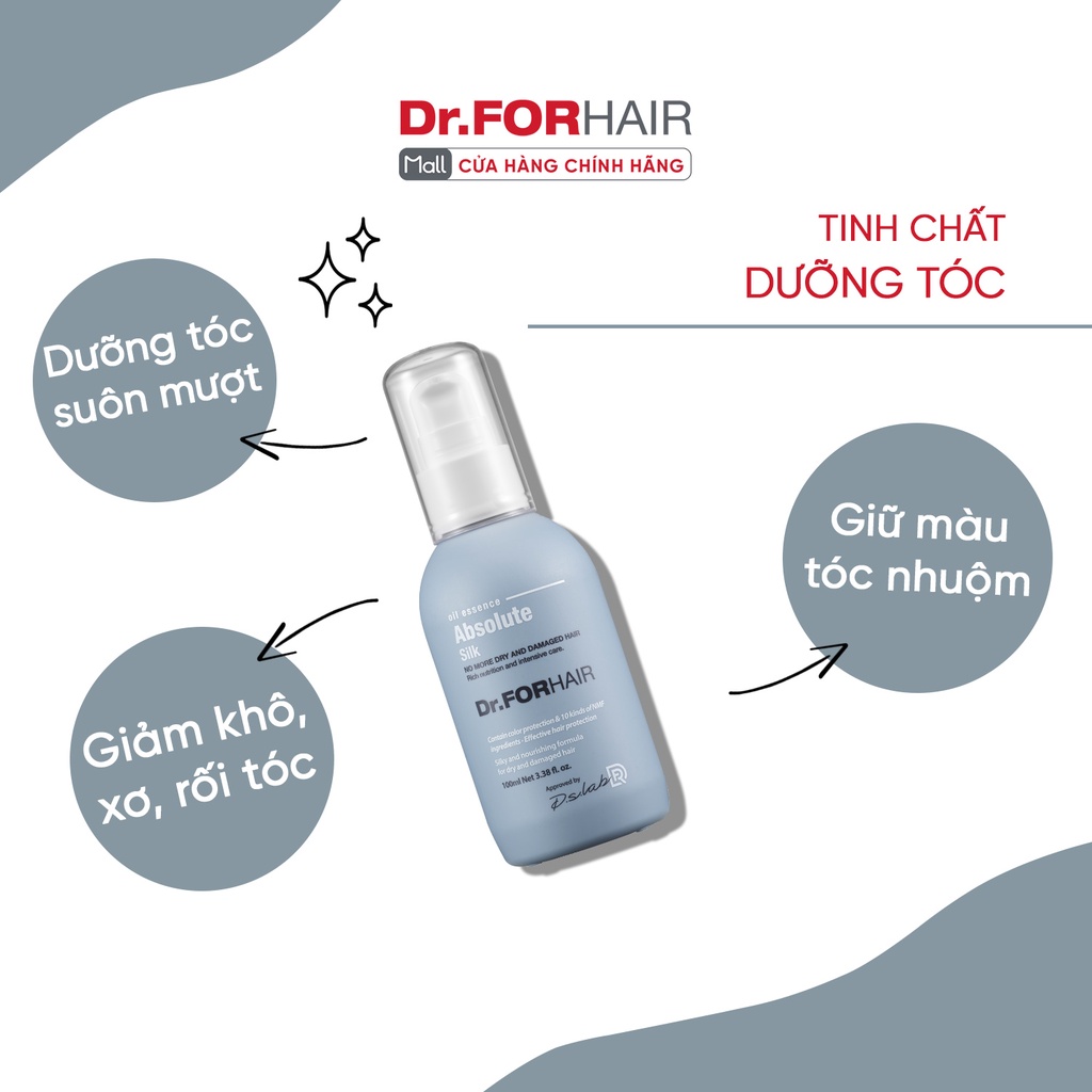 Tinh chất dưỡng tóc chăm sóc tóc nhuộm Dr.FORHAIR/Dr For Hair Absolute Silk Essence 100ml