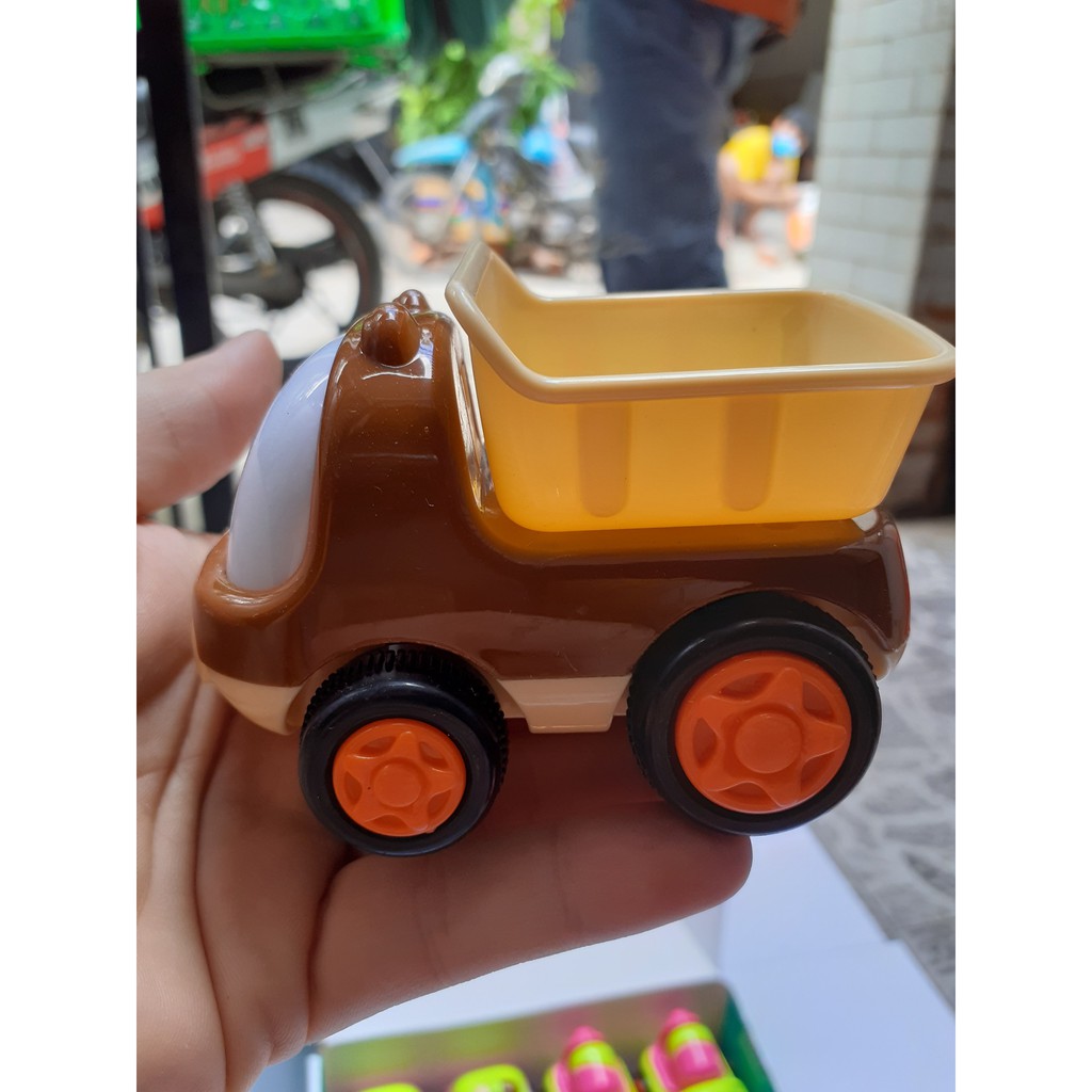 Hộp 12 xe mini Happy truck dễ thương cho bé, đồ chơi vận động, đồ chơi trẻ em, đồ chơi xe ô tô