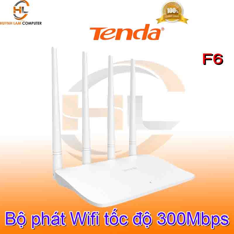 Bộ phát WiFi Tenda F6 4 angten 5dBi chuẩn N 300Mbps chính hãng - Microsun phân phối