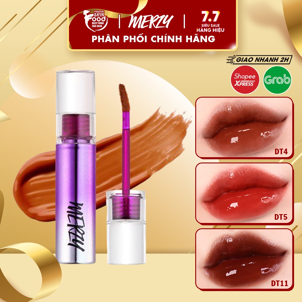 Son Tint Bóng Siêu Lì, Cho Môi Căng Mọng Hàn Quốc Merzy Aurora Dewy Tint 5.5g (DT4, DT5, DT11)