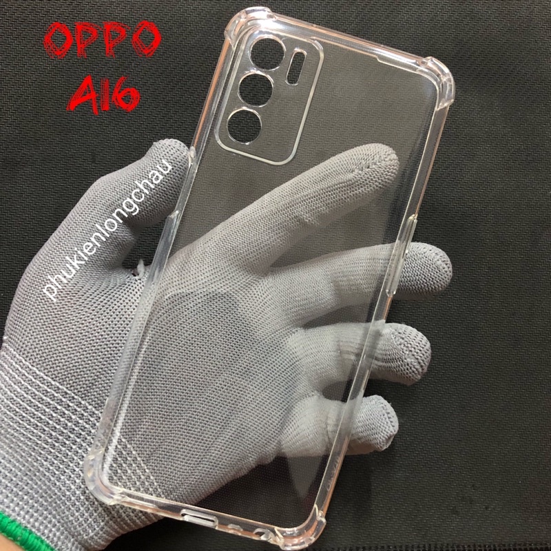 Ốp Lưng Oppo A16 Dẻo Trong Suốt Chống Sốc Có Gù Bảo Vệ 4 Gốc