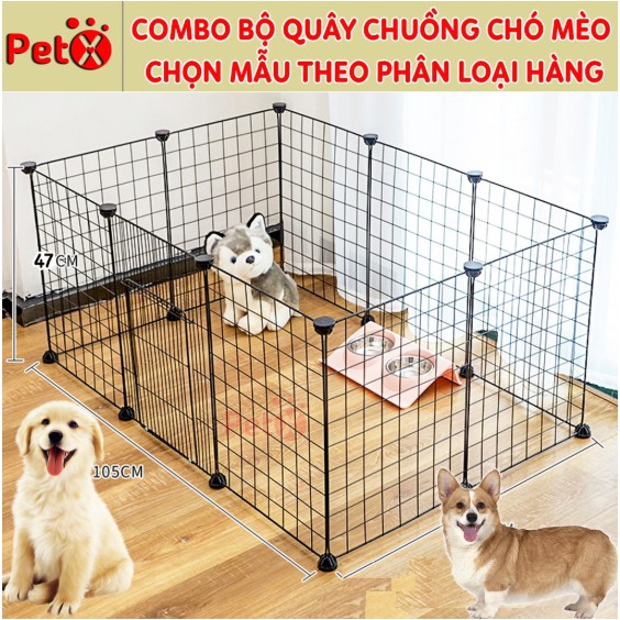 Quây chuồng chó mèo lắp ghép nuôi thú cưng sơn tĩnh điện giá rẻ - chọn thêm phân loại