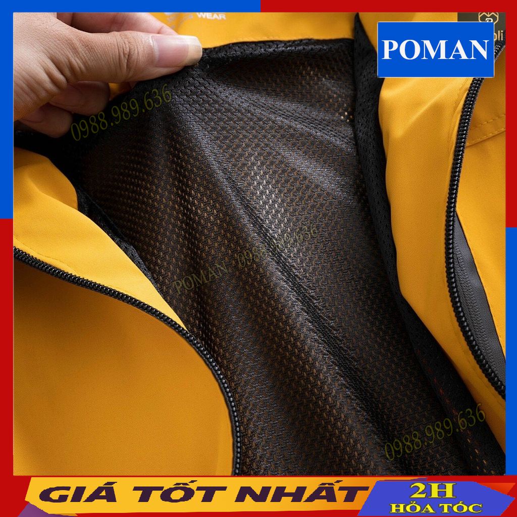 Áo khoác gió Nam Nữ vải gió cao cấp phủ Nano chống gió, Áo khoác unisex chống nước ngăn tia UV+ AG01 - POMAN