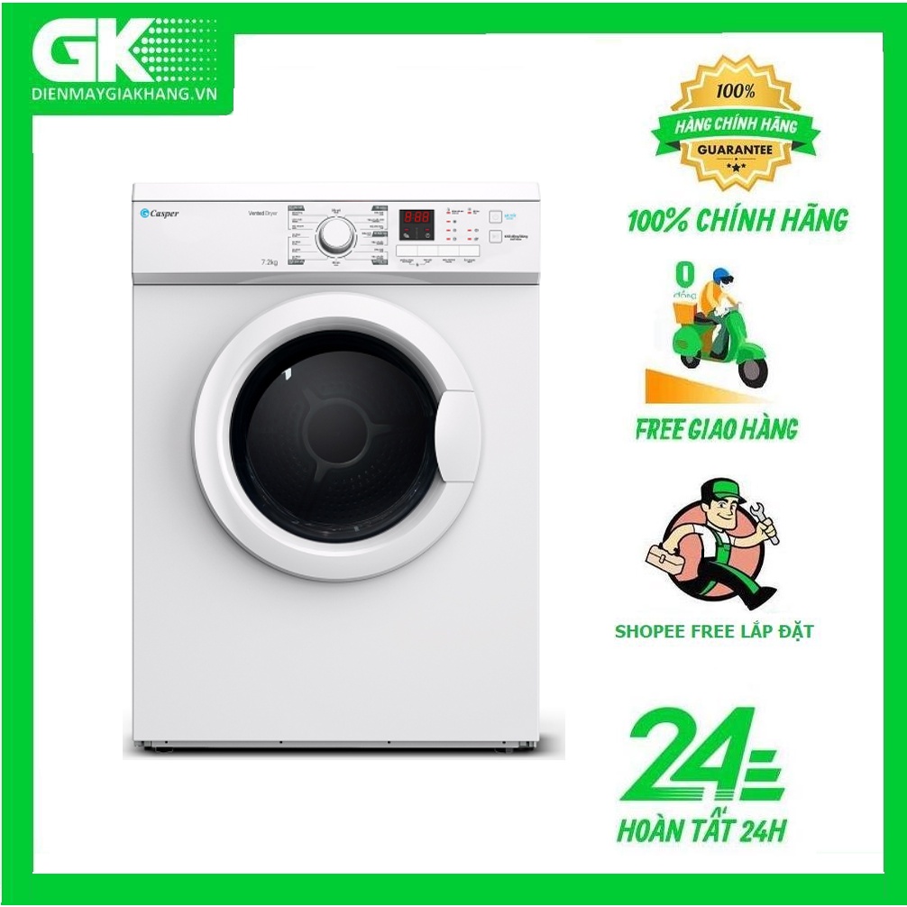 TD-72VWD MIỄN PHÍ CÔNG LẮP ĐẶT Máy Sấy Quần Áo Casper 7.2Kg TD-72VWD