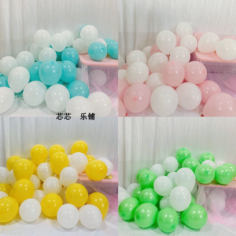 Set bóng mix màu trang trí sinh nhật, party, màu bóng thường Fubao Store