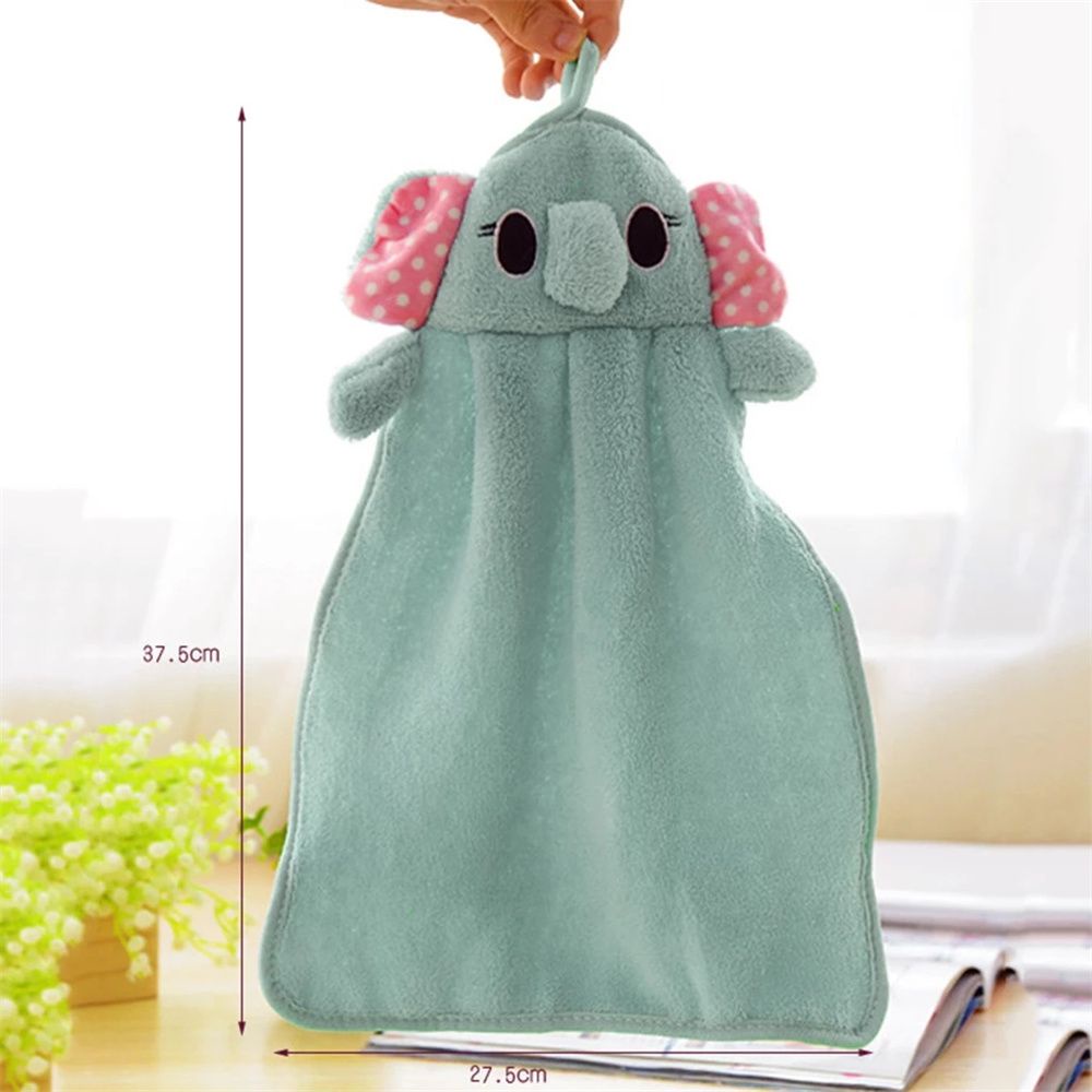 Khăn Lau Tay Treo Tường Bằng Vải Bông Mềm Mại Hình Động Vật Hoạt Hình Cho Bé