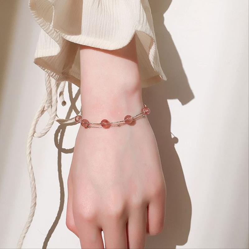 Lắc tay bạc 7 hạt hồng | BigBuy360 - bigbuy360.vn