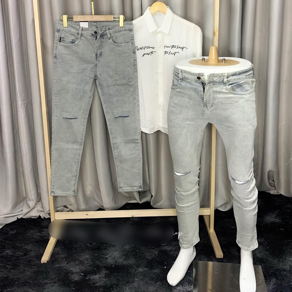 Quần jean nam xanh trơn chất bò cao cấp co dãn 4 chiều đẹp from dáng skinny mẫu mới thời trang cao cấp beautiulgilr T55