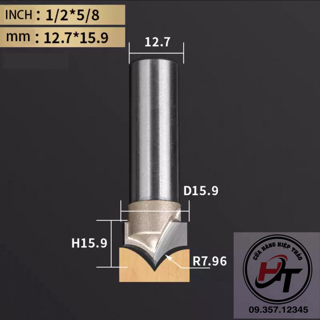 Mũi phay gỗ điêu khắc nhọn dao cắt CNC bo góc R soi mũi tên cào xước Tideway cao cấp MSKN-TW