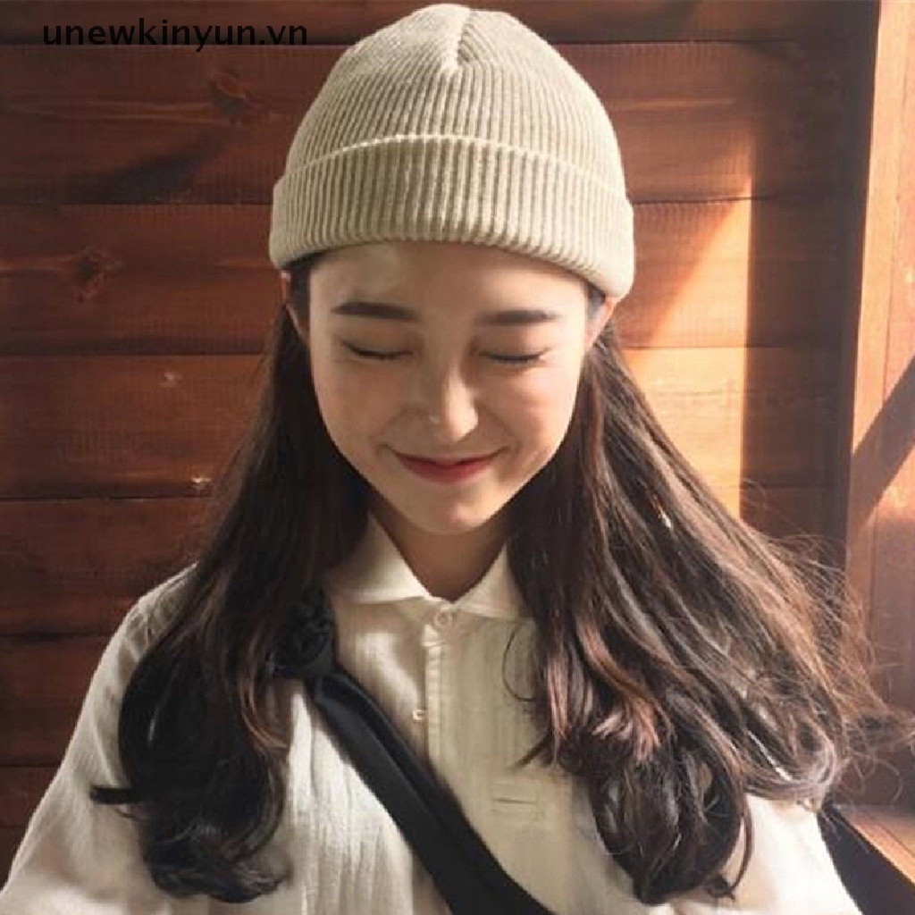 【UU】 Unisex Men Women Beanie Hat Warm Ribbed Winter Turn Ski Fisherman Hat Fashion .