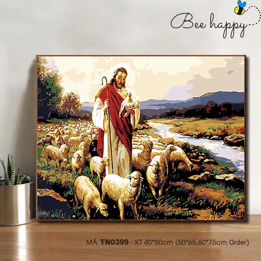 Tranh sơn dầu tự tô màu số hoá Chúa Giêsu BEE HAPPY - Mã TN0399