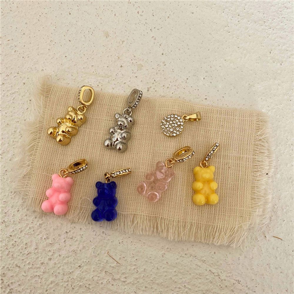 Mặt dây chuyền/ vòng cổ mặt hình chú gấu đính đá zircon dễ thương nhiều màu thời trang cho nữ