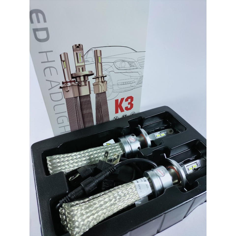 Đèn pha led K3 chân H4 chính hãng bảo hành 1 năm lắp cho xe máy và ô tô sáng siêu mạnh