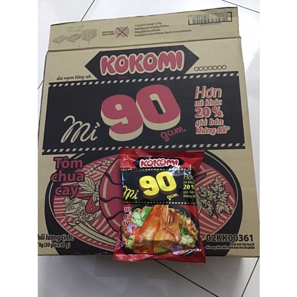 Mì ăn liền - Mì tôm KOKOMI cỡ đại 90g chua cay siêu ngon - loại Mì tôm chua cay