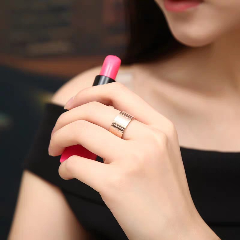 Sw | Nhẫn Lụa Hình Trái Tim Phong Cách Phật Giáo | Nhẫn Thép Titan Mạ Vàng Hồng 18K Thời Trang | Nhẫn Thép Không Gỉ | Nhẫn Thời Trang Mới