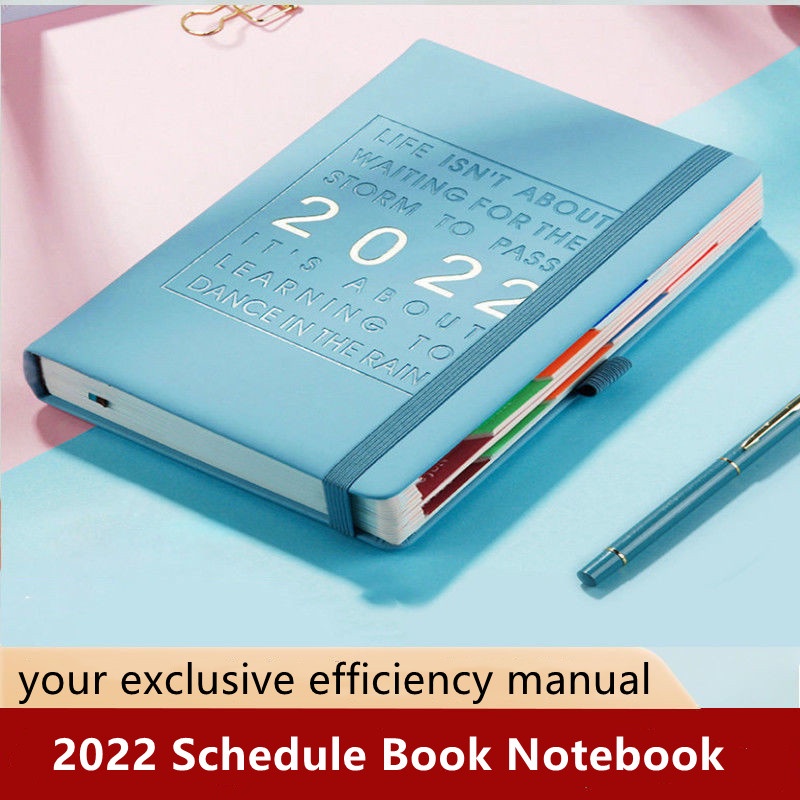 Sổ tay lên kế hoạch 12 tháng năm 2022 bìa da mềm tinh tế có đai giữ tiện lợi