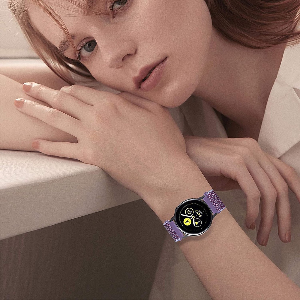 Dây đeo thay thế từ nylon 40mm 44mm 42mm 46mm cho Samsung Galaxy Watch 4/Classic/active 2/Gear S3/amazfit GTS 41mm 45mm