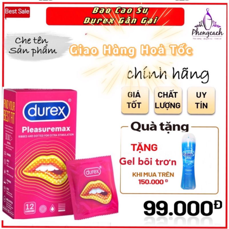 Bao Cao Su Gai [ TĂNG CỌ SÁT ] bao cao su Durex Pleasuremax hộp 12 bao