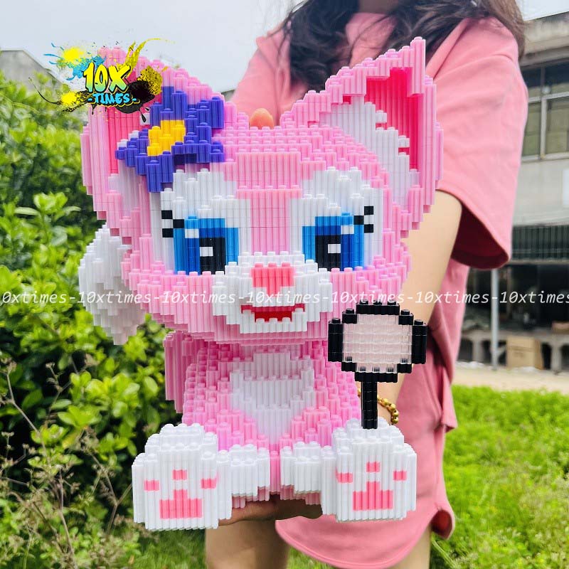 (size 32cm) mô hình lắp ráp 3d cáo hồng Tina Bell dễ thương cute quà tặng sinh nhật bạn gái, đồ decor