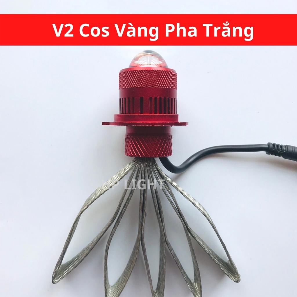 Đèn Pha Led Bi Cầu Cos Vàng Pha Trắng_Cos Trắng Pha Trắng H4 Siêu Sáng_Led Xe HP LIGHT