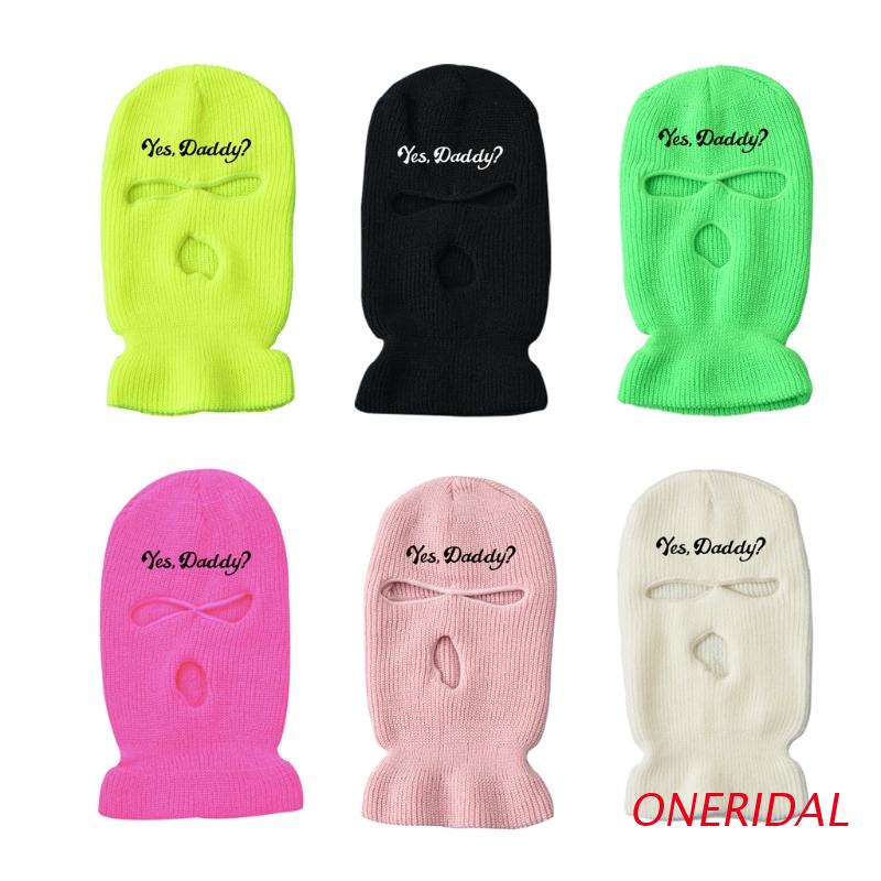 Mặt Nạ Len Mặt 3 Lỗ Họa Tiết Chữ ONERI Độc Đáo Dùng Khi Trượt Tuyết/Trượt Tuyết